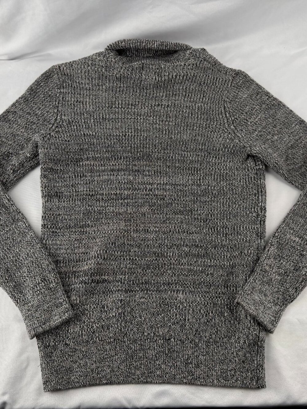 H&M Men's Gray Black Melange Ribbed Knit Turtleneck Pullover Sweater F05